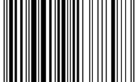 a black and white barcode with a white background